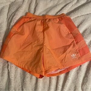 Adidas Vibrant Orange Logo Shorts
